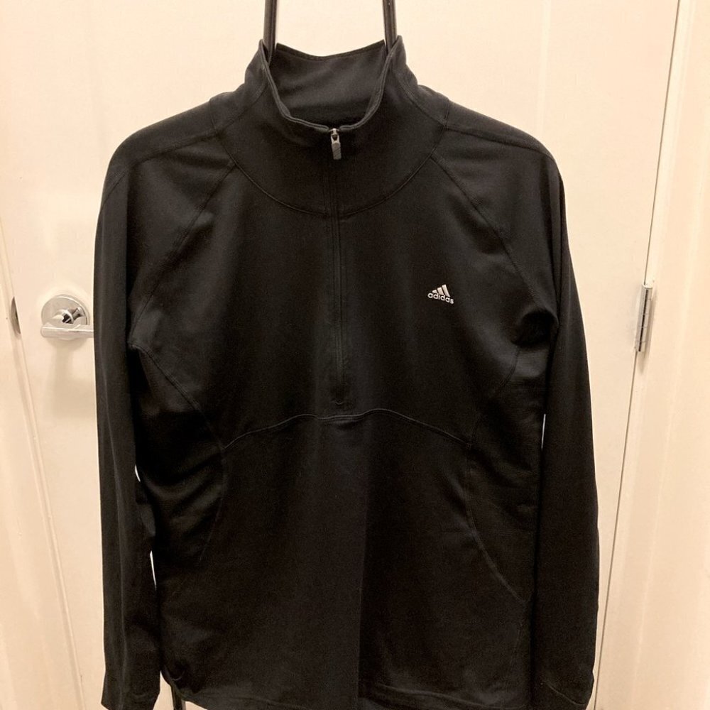 ADIDAS Sz XL Half Zip Workout Top w/ Thumbholes